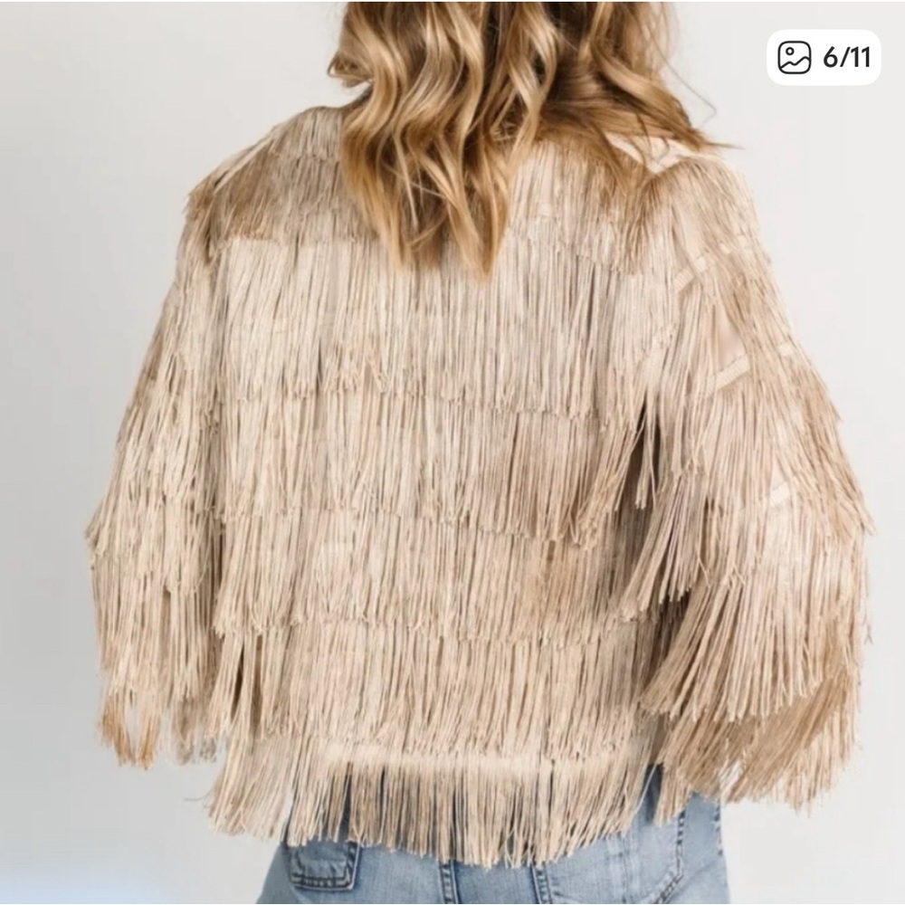 Baltic Born Fringed Tan Jacket S L - Picture 3 of 4